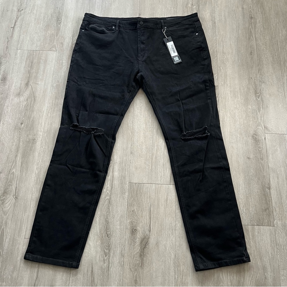 NWT Rockstar Original Oscar Black Ultra Slim Urban Biker Moto Jeans 44